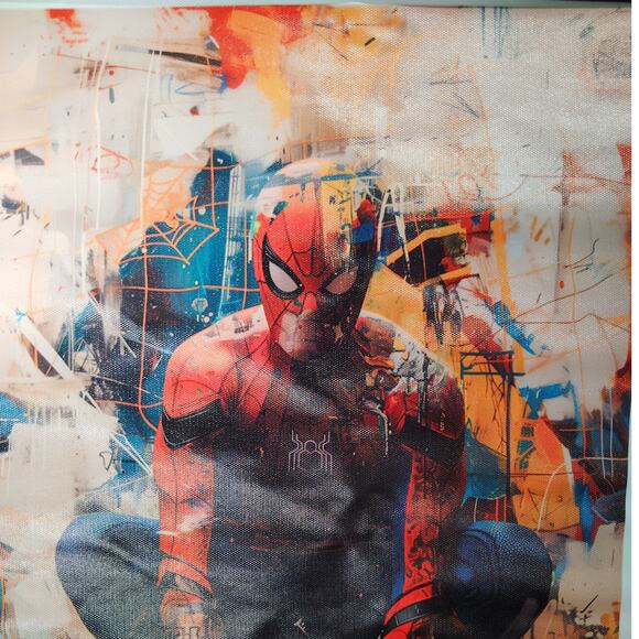 Spider-Man Abstract Graffiti Wall – Superhero Canvas Print (Unframed, 12x18") - Picture 2 of 4